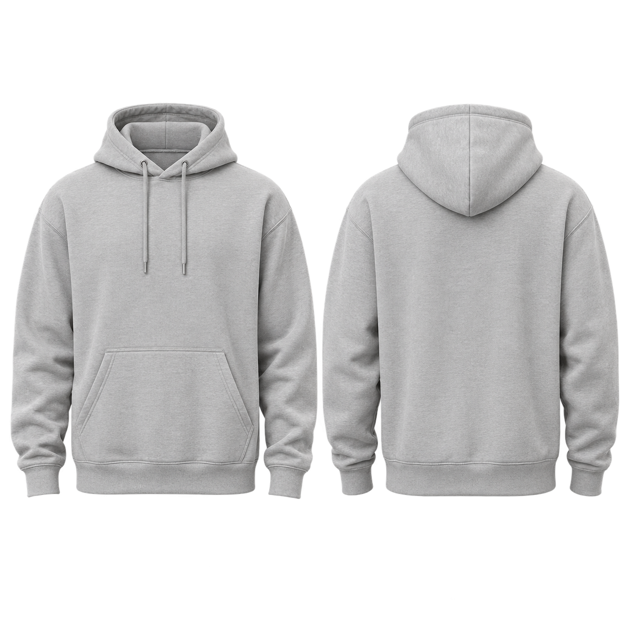 Sweat à capuche, vues de face et de dos
